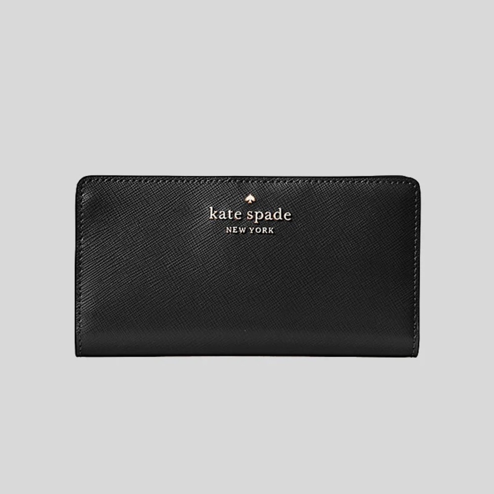 Kate Spade Large Slim Bifold Wallet Cameron Black